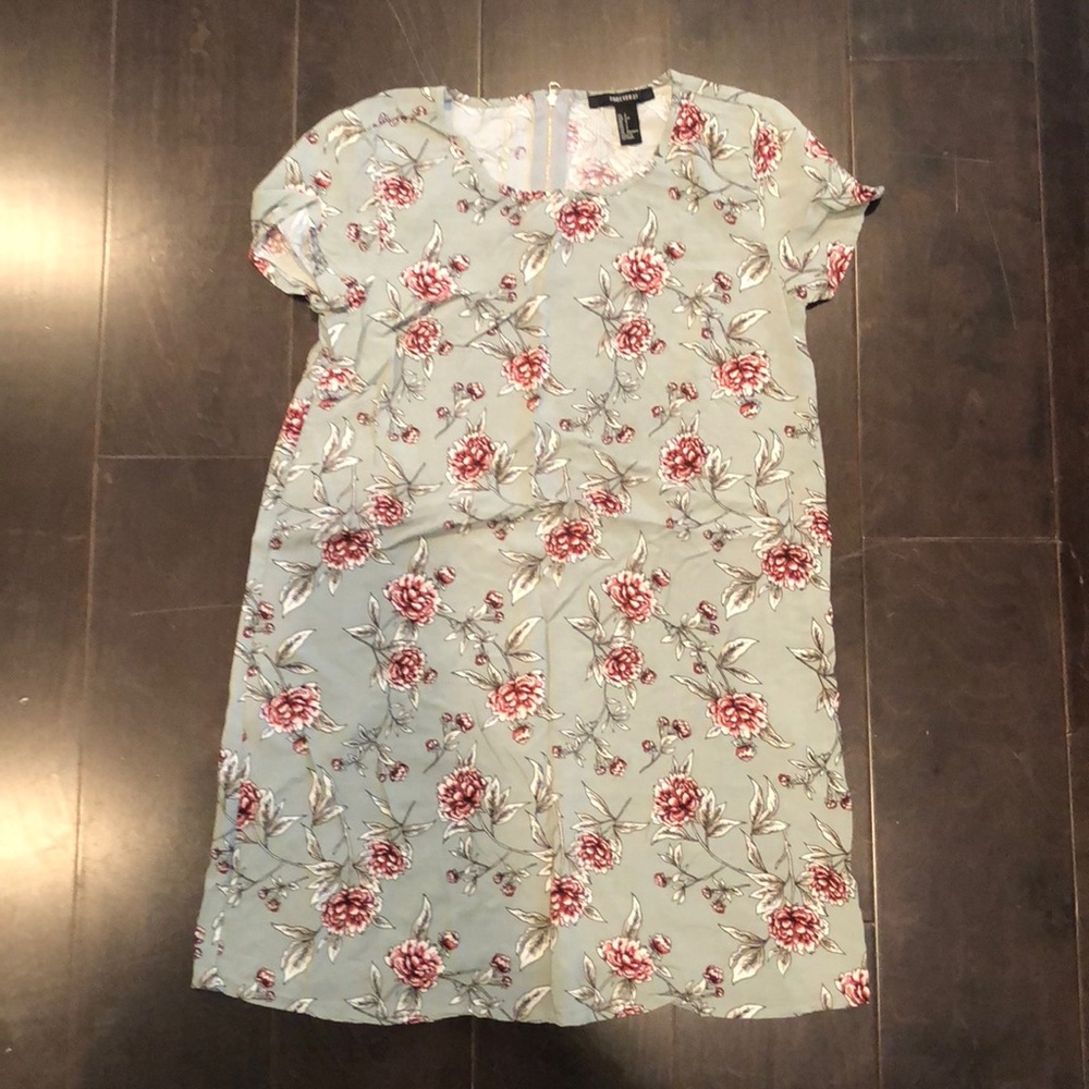 Sage Floral Shift Dress